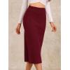 imageAllegra K Womens Sweater Skirts Ribbed Knit Elastic High Waist Stretchy Slit Casual Office Pencil Midi SkirtClaret