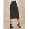 imageAllegra K Womens Sweater Skirts Ribbed Knit Elastic High Waist Stretchy Slit Casual Office Pencil Midi SkirtDark Gray