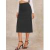 imageAllegra K Womens Sweater Skirts Ribbed Knit Elastic High Waist Stretchy Slit Casual Office Pencil Midi SkirtDark Gray