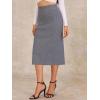 imageAllegra K Womens Sweater Skirts Ribbed Knit Elastic High Waist Stretchy Slit Casual Office Pencil Midi SkirtLight Grey