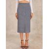imageAllegra K Womens Sweater Skirts Ribbed Knit Elastic High Waist Stretchy Slit Casual Office Pencil Midi SkirtLight Grey