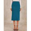 imageAllegra K Womens Sweater Skirts Ribbed Knit Elastic High Waist Stretchy Slit Casual Office Pencil Midi SkirtPeacock Blue
