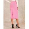 imageAllegra K Womens Sweater Skirts Ribbed Knit Elastic High Waist Stretchy Slit Casual Office Pencil Midi SkirtPink