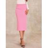 imageAllegra K Womens Sweater Skirts Ribbed Knit Elastic High Waist Stretchy Slit Casual Office Pencil Midi SkirtPink