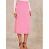 imageAllegra K Womens Sweater Skirts Ribbed Knit Elastic High Waist Stretchy Slit Casual Office Pencil Midi SkirtPink