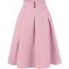 imageAllegra K Casual Office ALine Skirt for Womens Knee Length Button Decor Midi Pleated SkirtsPink