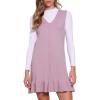 imageAllegra K Cute Ruffle Sweater Dress for Womens Casual Sleeveless V Neck Chunky Pullover Knit Mini DressDusty Pink