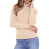 imageAllegra K Sweaters for Women Mock Turtleneck Tops Long Sleeve Slim Fit Tee Casual Trendy Pullover Sweaters Fall Outfits 2025Khaki