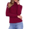 imageAllegra K Sweaters for Women Mock Turtleneck Tops Long Sleeve Slim Fit Tee Casual Trendy Pullover Sweaters Fall Outfits 2025Wine Red