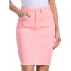 imageAllegra K Womens Basic Distressed High Waist Ripped Hem Washed Jeans Denim SkirtPink