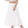imageAllegra K Womens Maxi Skirt Summer Boho Flowy Ruffle Swing Skirts ALine Beach Tiered Long SkirtWhite