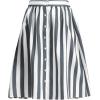 imageAllegra K Womens Striped Button Front Elastic Back Waist ALine Midi SkirtGray