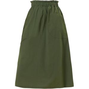 imageAllegra K Womens Cotton ALine Skirt Elastic Waist Casual Peasant Midi Skirts with PocketsArmy Green