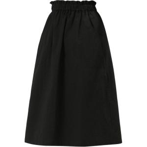 imageAllegra K Womens Cotton ALine Skirt Elastic Waist Casual Peasant Midi Skirts with PocketsBlack