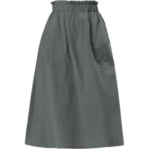 imageAllegra K Womens Cotton ALine Skirt Elastic Waist Casual Peasant Midi Skirts with PocketsDark Gray