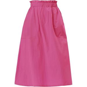 imageAllegra K Womens Cotton ALine Skirt Elastic Waist Casual Peasant Midi Skirts with PocketsHot Pink