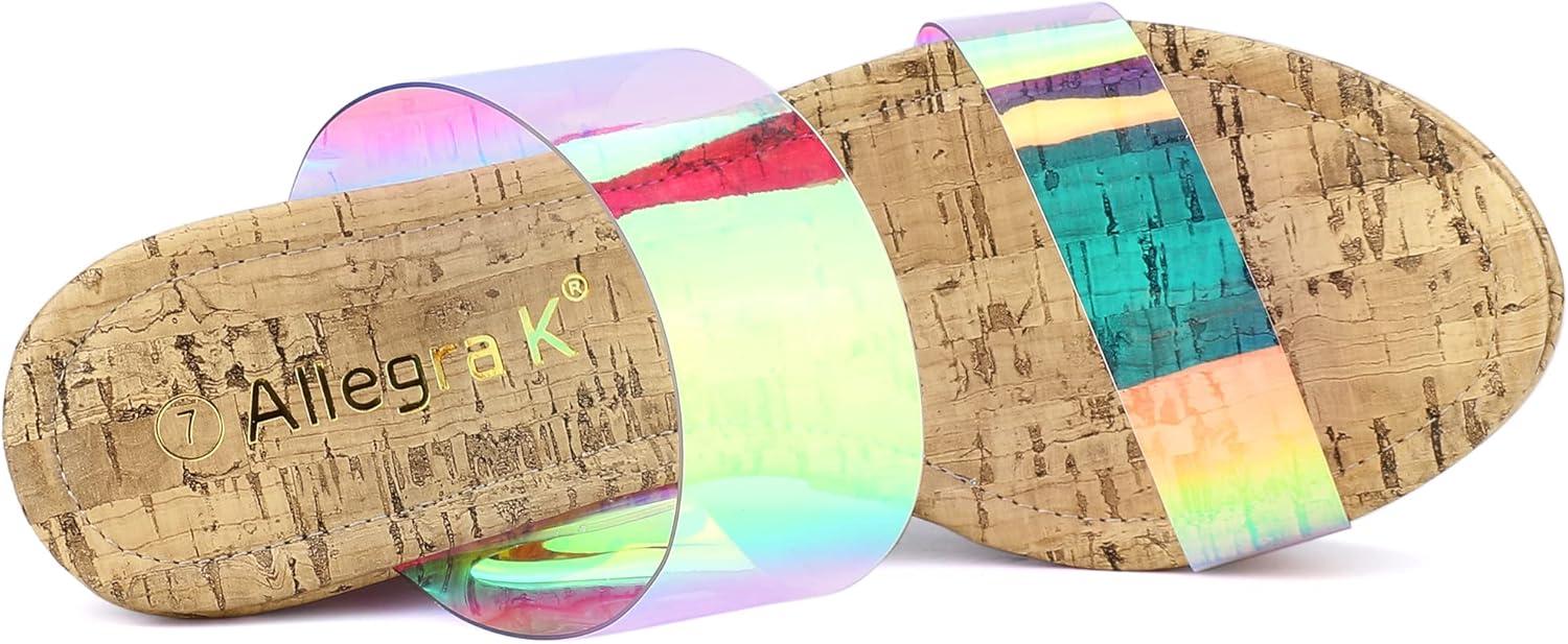 imageAllegra K Womens Clear Platform Transparent Straps Wedge Heels SandalsColorful