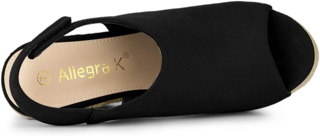 imageAllegra K Womens Espadrille Platform Heeled Wedges SandalsBlack