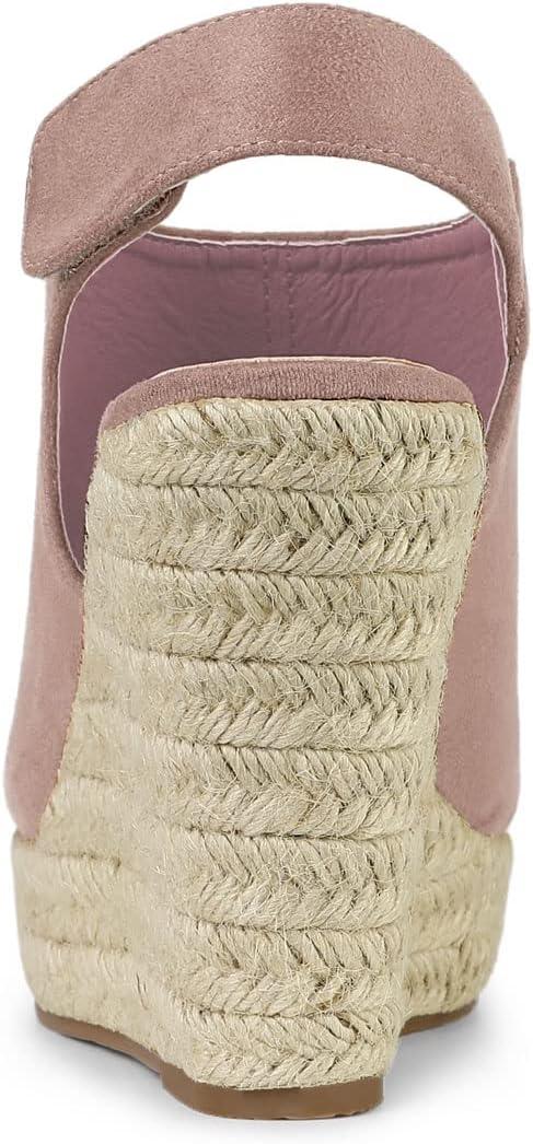 imageAllegra K Womens Espadrille Platform Heeled Wedges SandalsDust Pink