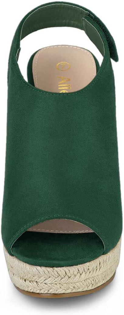 imageAllegra K Womens Espadrille Platform Heeled Wedges SandalsEmerald Green