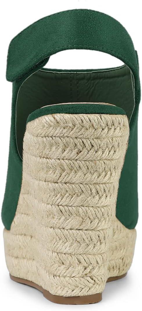 imageAllegra K Womens Espadrille Platform Heeled Wedges SandalsEmerald Green