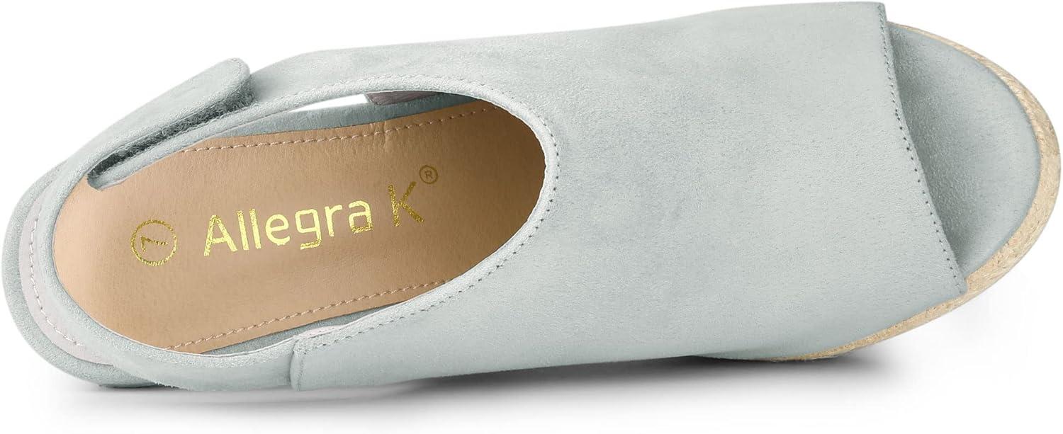 imageAllegra K Womens Espadrille Platform Heeled Wedges SandalsGrey