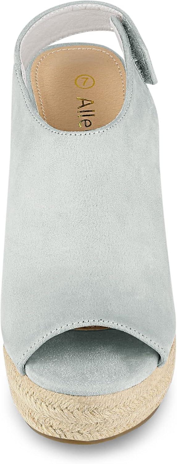 imageAllegra K Womens Espadrille Platform Heeled Wedges SandalsGrey