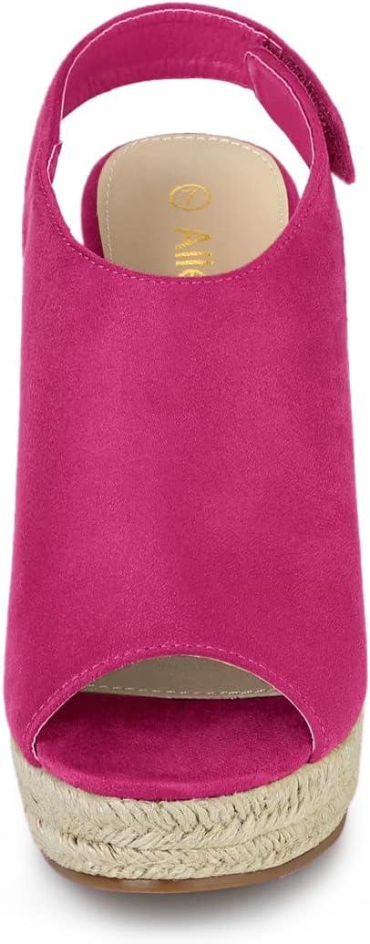 imageAllegra K Womens Espadrille Platform Heeled Wedges SandalsHot Pink