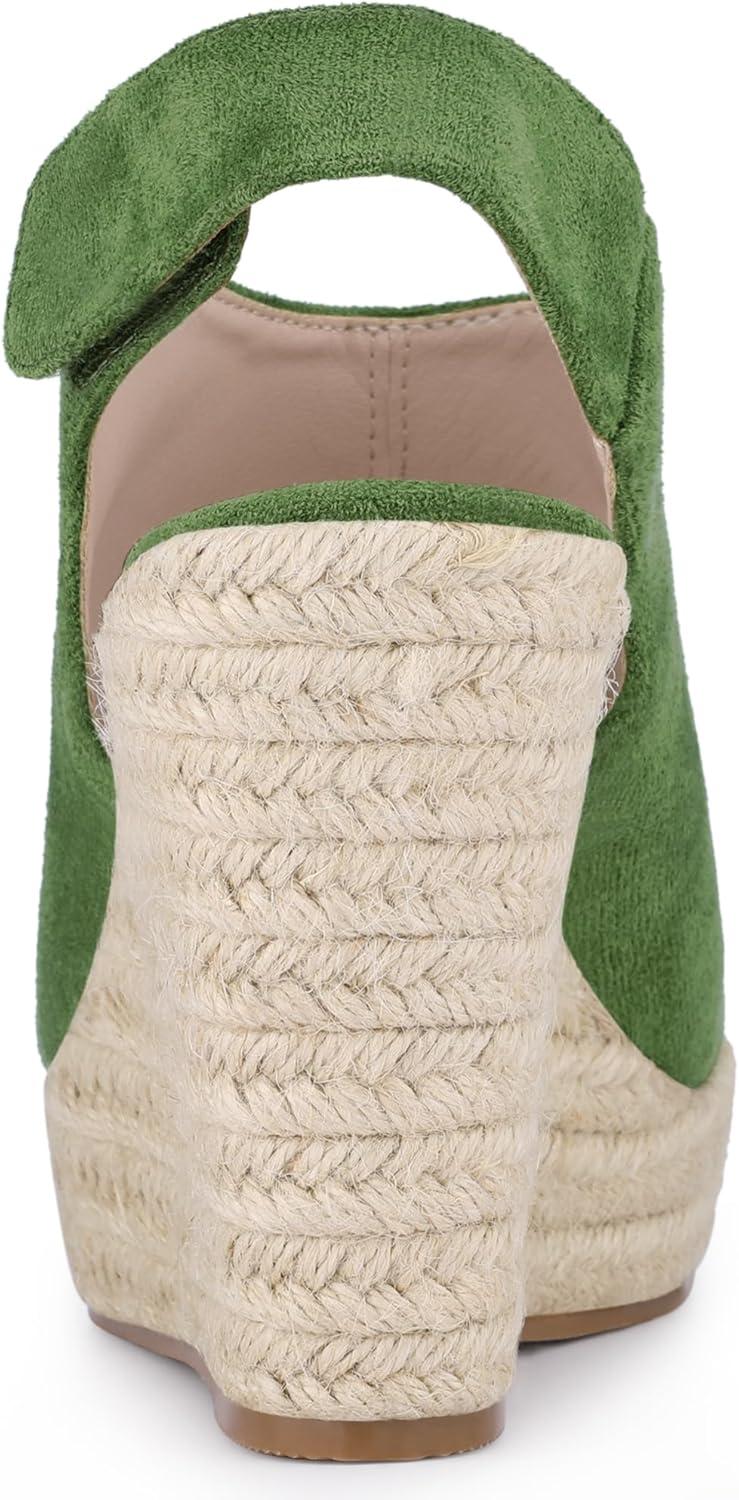 imageAllegra K Womens Espadrille Platform Heeled Wedges SandalsOlive Green
