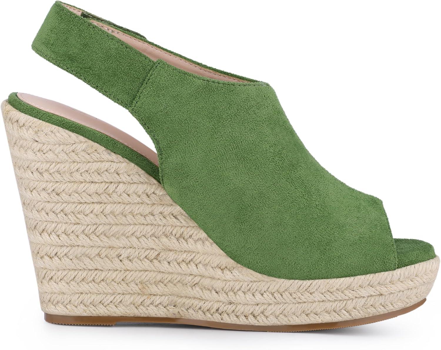 imageAllegra K Womens Espadrille Platform Heeled Wedges SandalsOlive Green