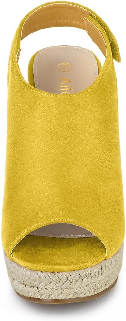 imageAllegra K Womens Espadrille Platform Heeled Wedges SandalsYellow