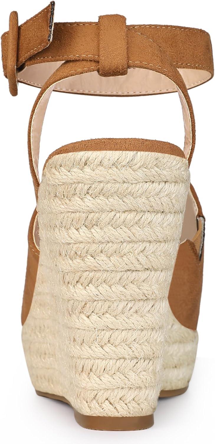 imageAllegra K Womens Espadrille Platform Slingback Wedges Heels SandalsBrown