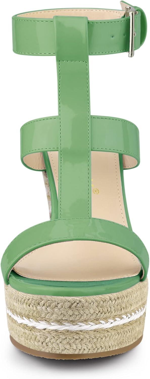 imageAllegra K Womens Espadrille Strappy Platform Wedges SandalsGreen
