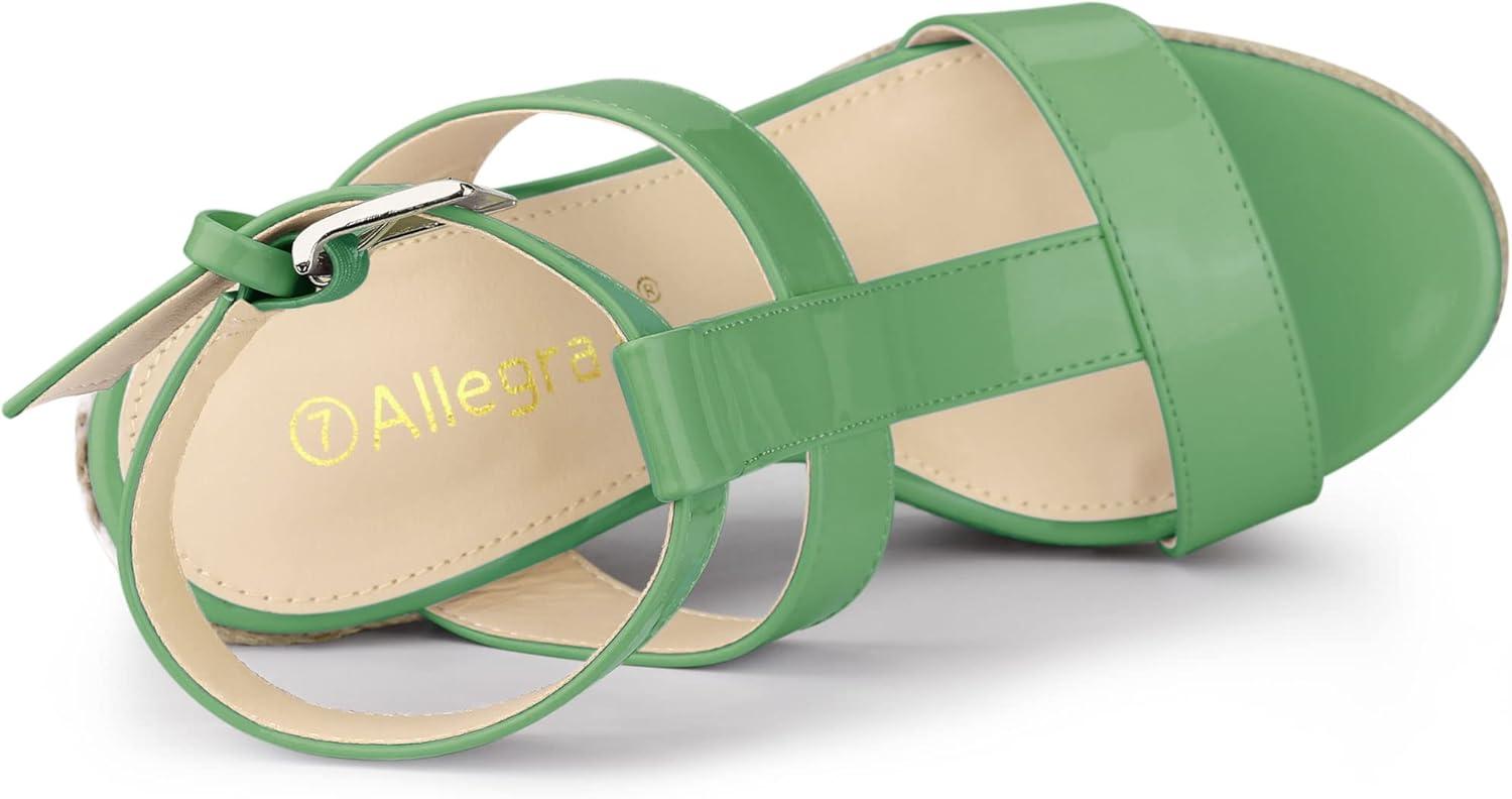 imageAllegra K Womens Espadrille Strappy Platform Wedges SandalsGreen