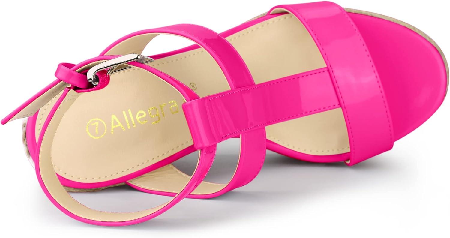 imageAllegra K Womens Espadrille Strappy Platform Wedges SandalsHot Pink