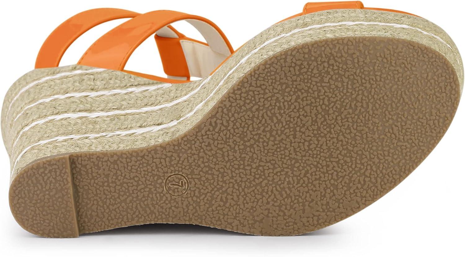 imageAllegra K Womens Espadrille Strappy Platform Wedges SandalsOrange