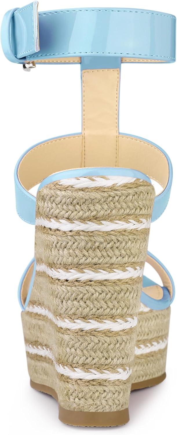 imageAllegra K Womens Espadrille Strappy Platform Wedges SandalsSky Blue