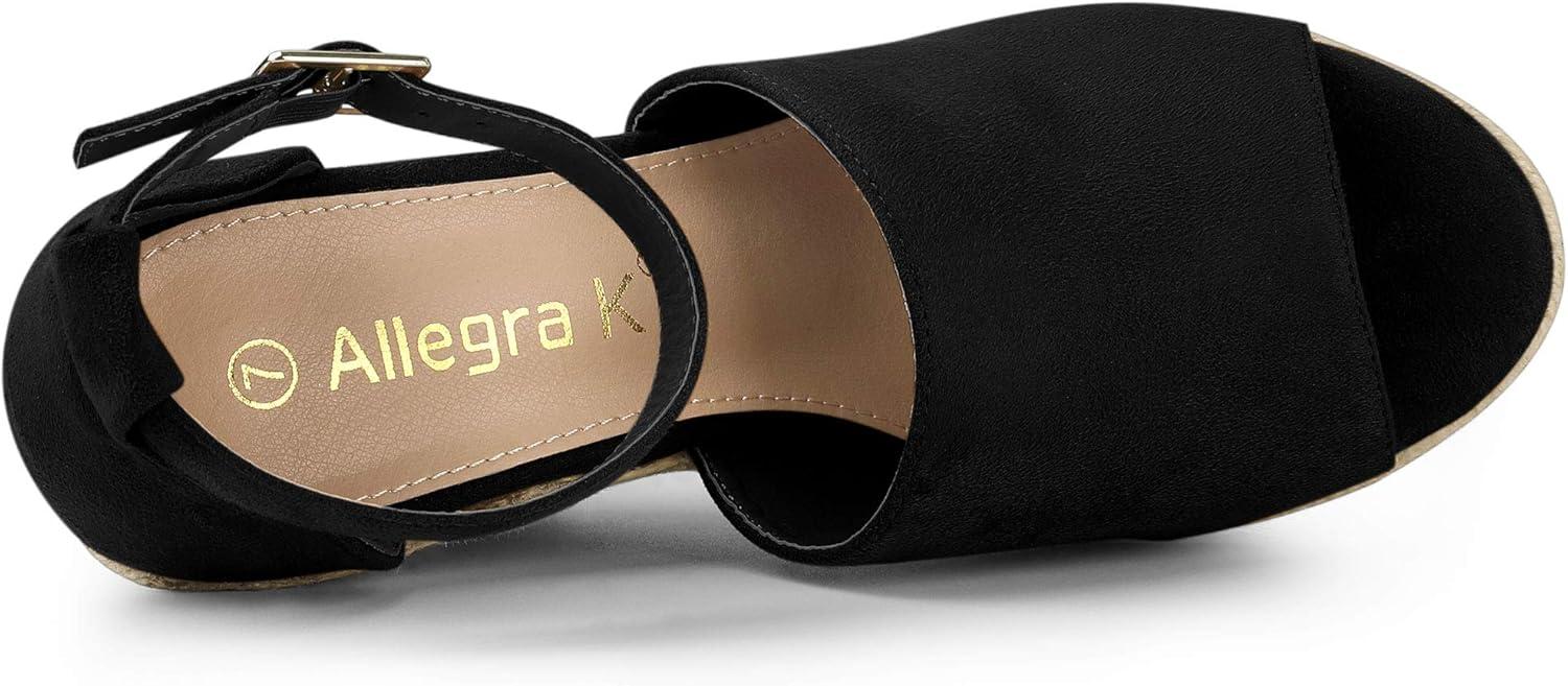 imageAllegra K Womens Espadrilles Platform Heels Wedges SandalsBlack