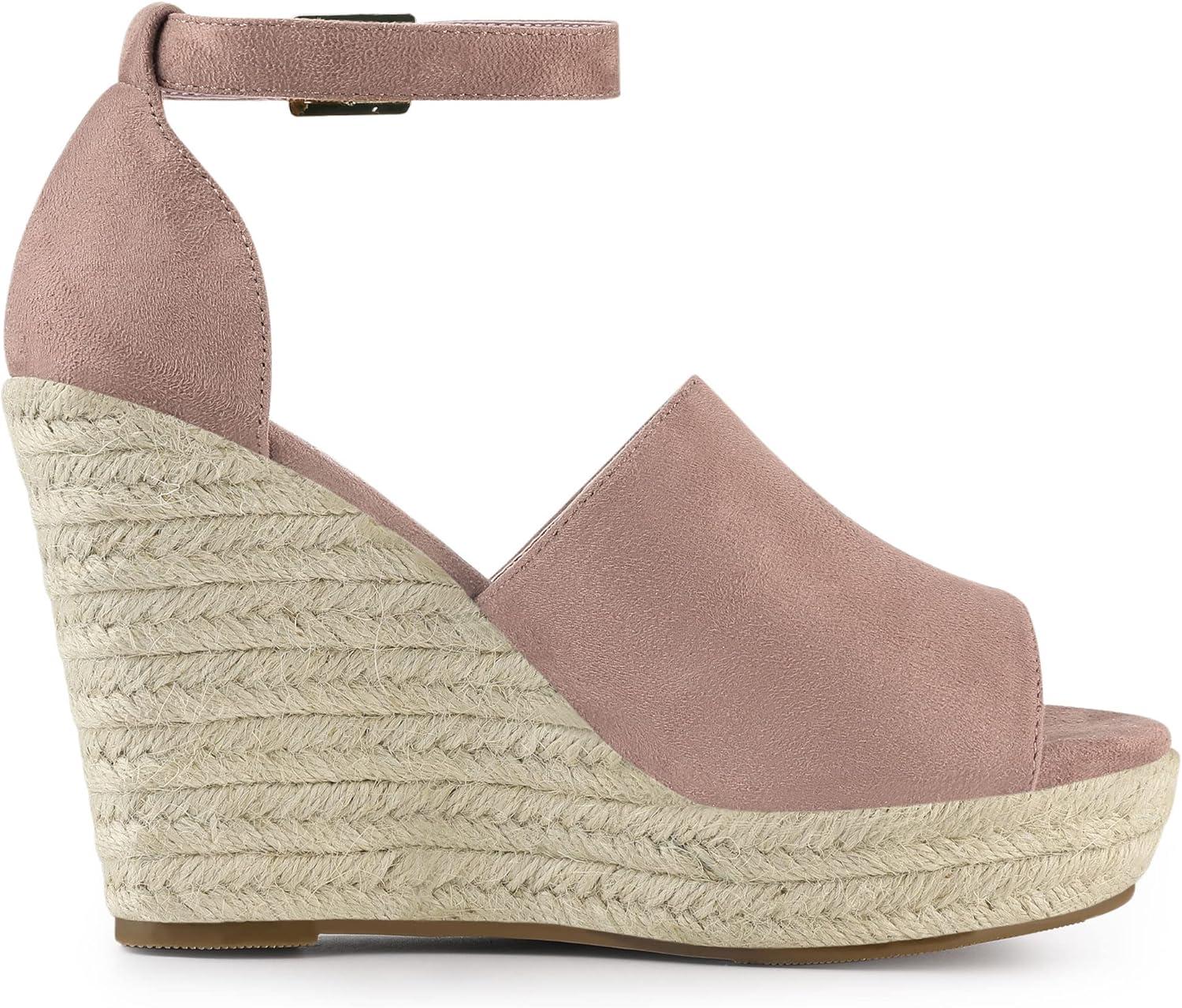 imageAllegra K Womens Espadrilles Platform Heels Wedges SandalsDust Pink