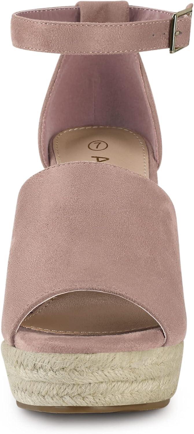 imageAllegra K Womens Espadrilles Platform Heels Wedges SandalsDust Pink