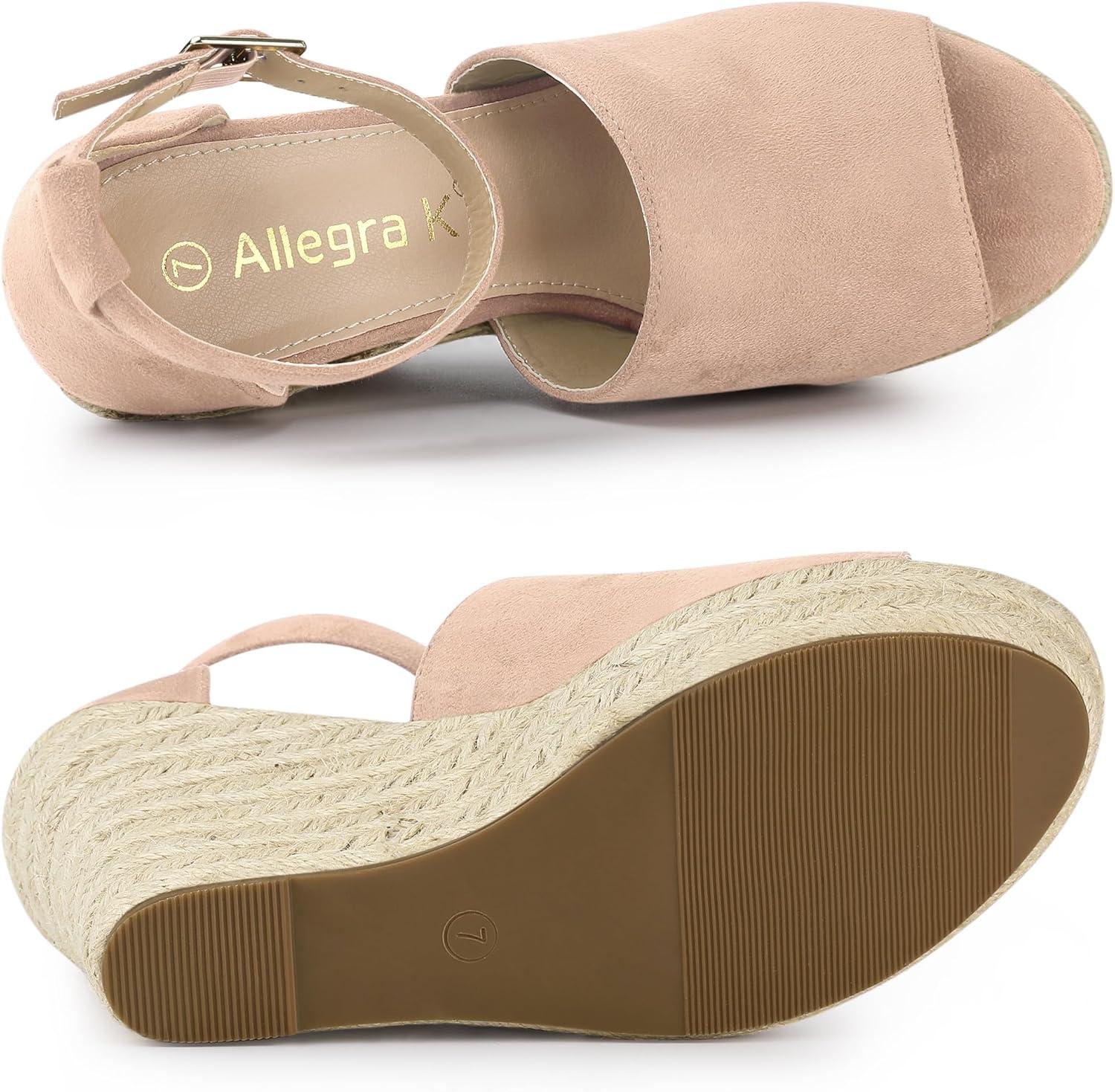 imageAllegra K Womens Espadrilles Platform Heels Wedges SandalsNude