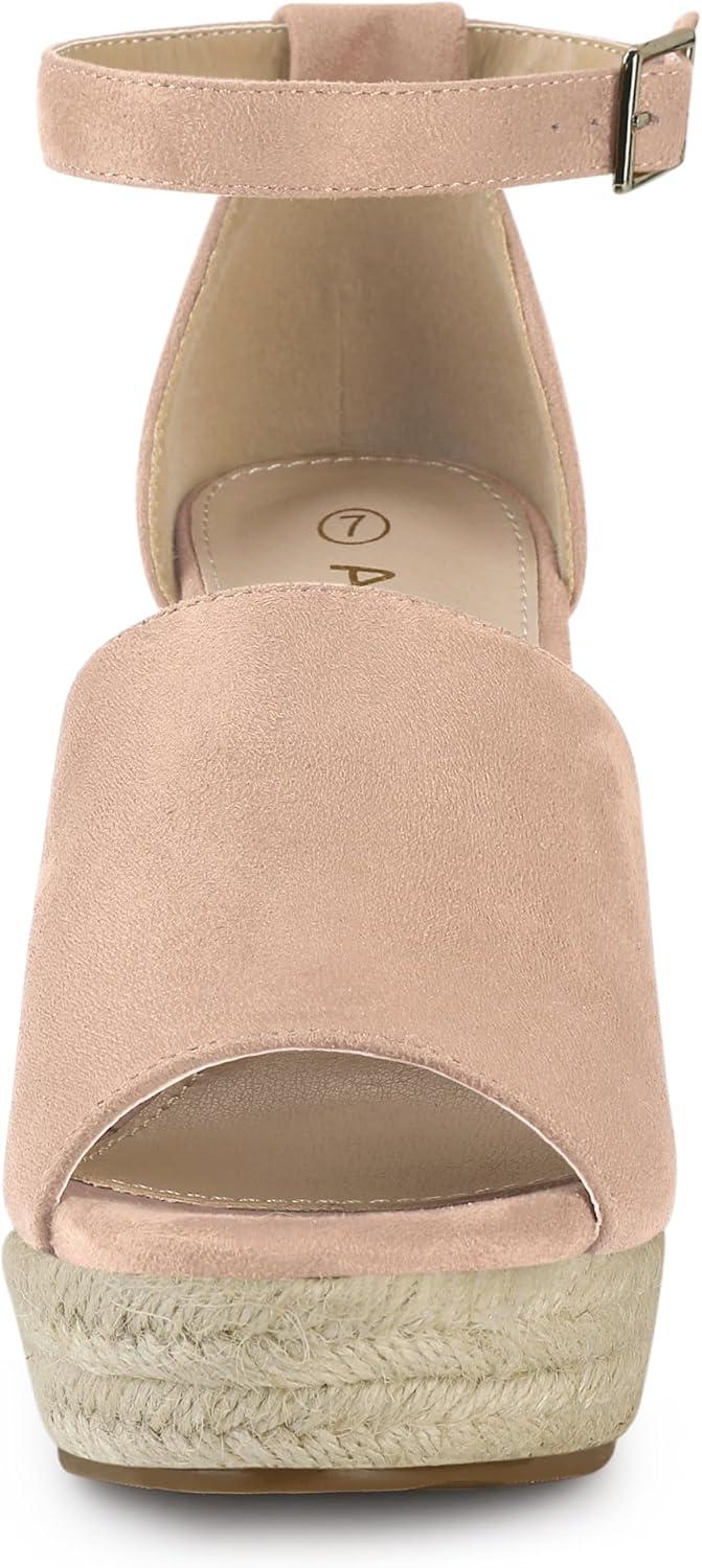 imageAllegra K Womens Espadrilles Platform Heels Wedges SandalsNude
