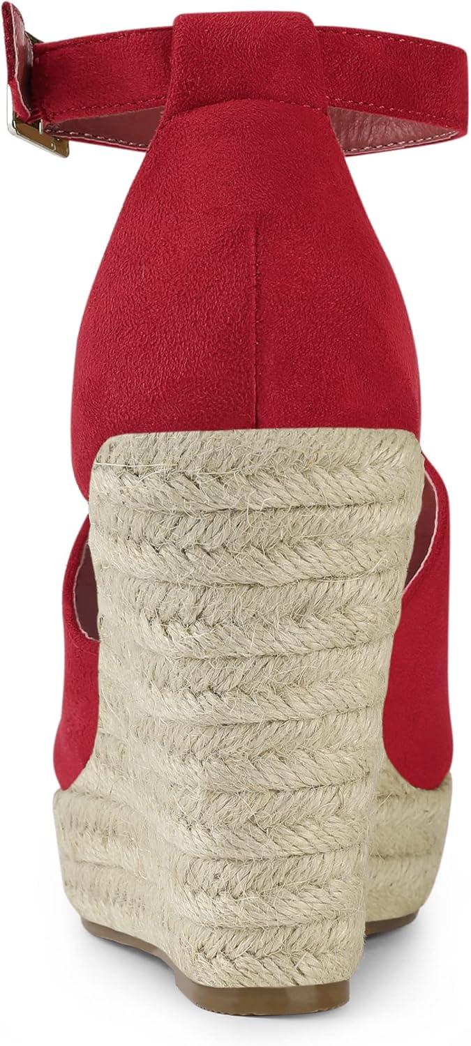 imageAllegra K Womens Espadrilles Platform Heels Wedges SandalsRed