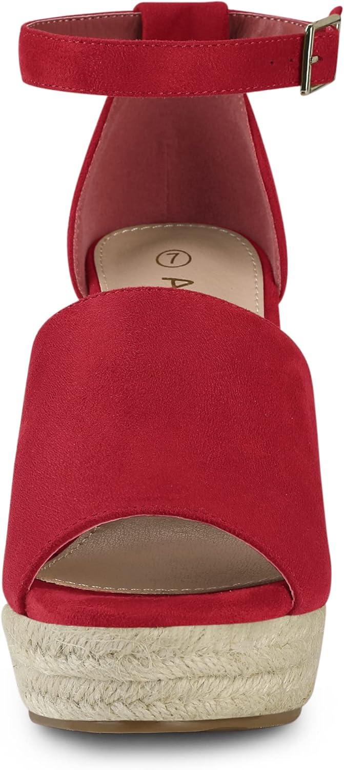 imageAllegra K Womens Espadrilles Platform Heels Wedges SandalsRed