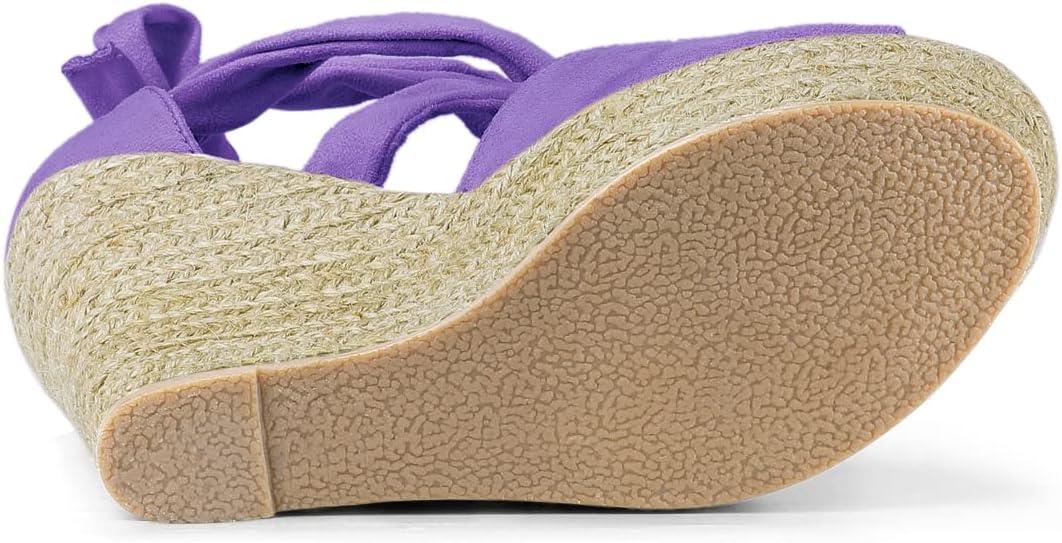 imageAllegra K Womens Lace Up Espadrilles Platform Platform Wedges SandalsPurple