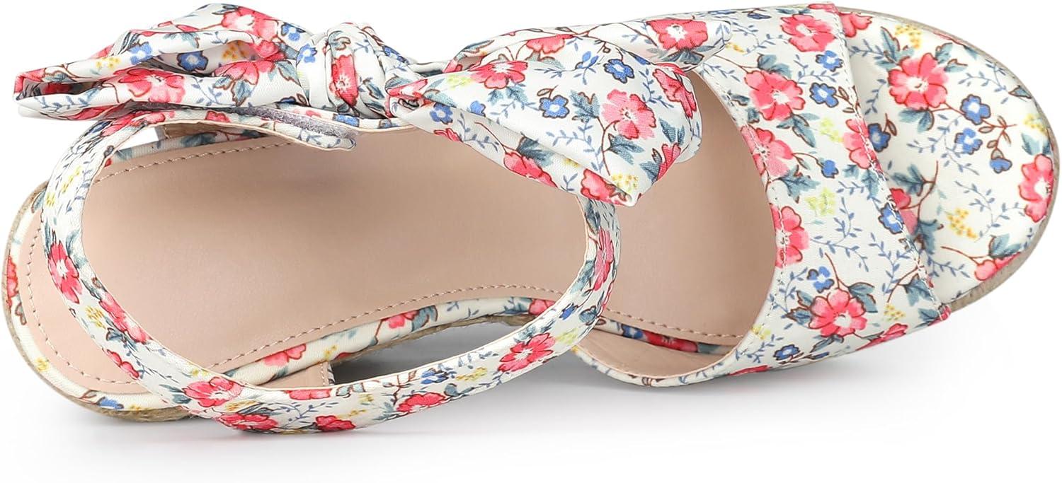 imageAllegra K Womens Platform Floral Printed Slingback Espadrille Wedge SandalsRed