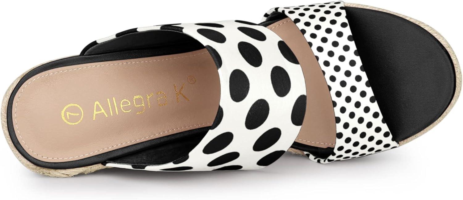 imageAllegra K Womens Platform Polka Dots Heel Espadrille Wedge SandalsBlack