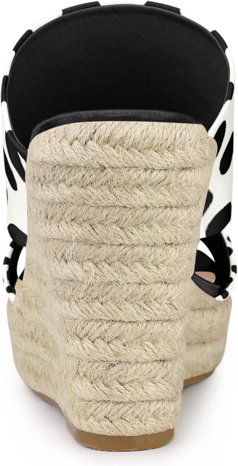 imageAllegra K Womens Platform Polka Dots Heel Espadrille Wedge SandalsBlack