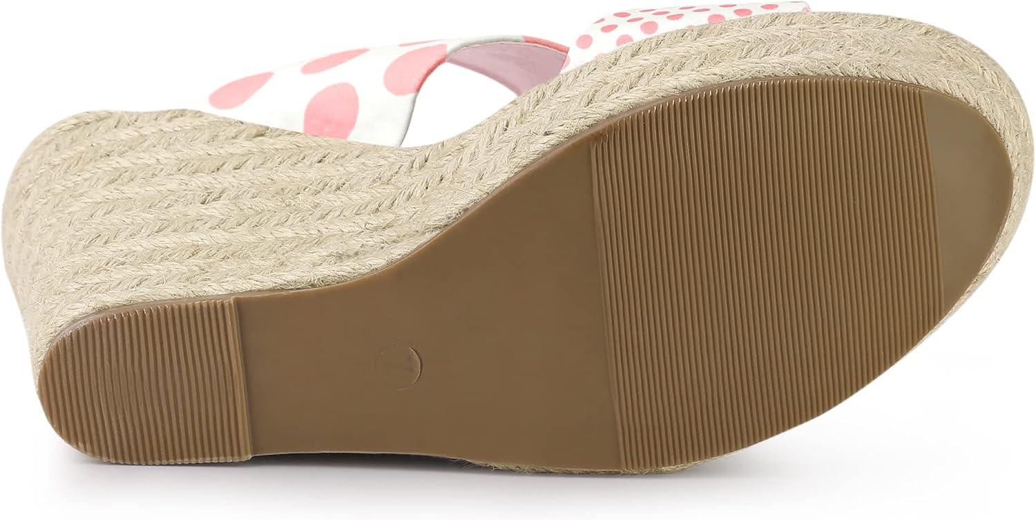imageAllegra K Womens Platform Polka Dots Heel Espadrille Wedge SandalsLight Pink