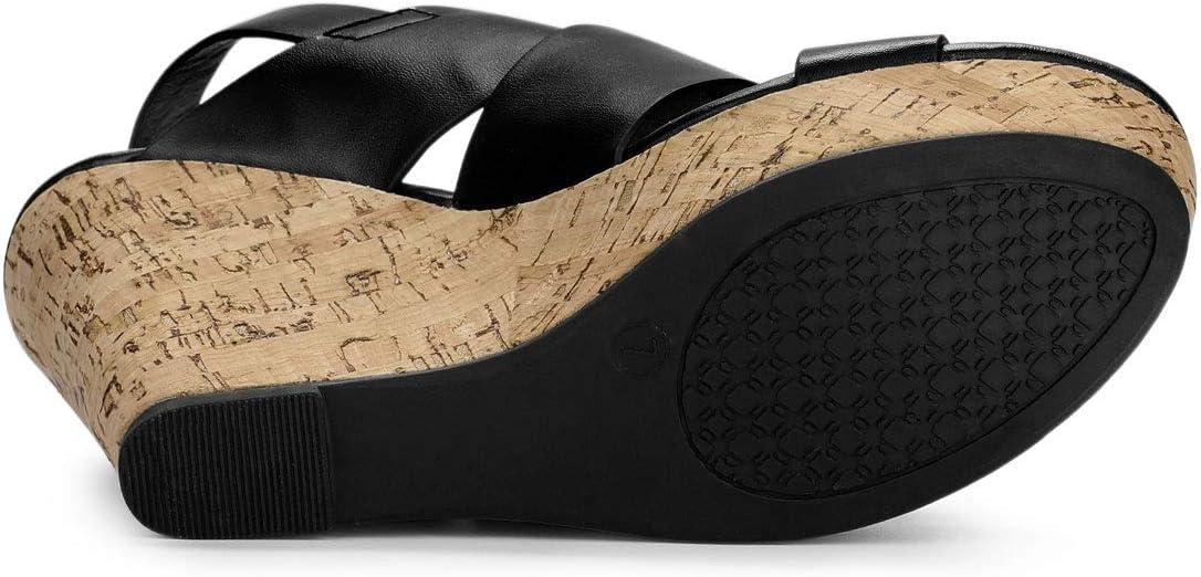imageAllegra K Womens Wood Wedges Platform Wedge SandalsBlack
